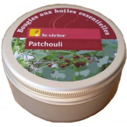 Bougie Patchouli huiles essentielles boite alu