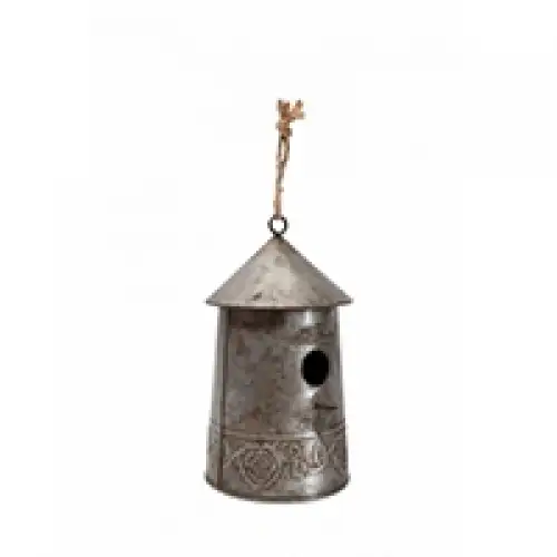 Nesting bird in zinc for garden