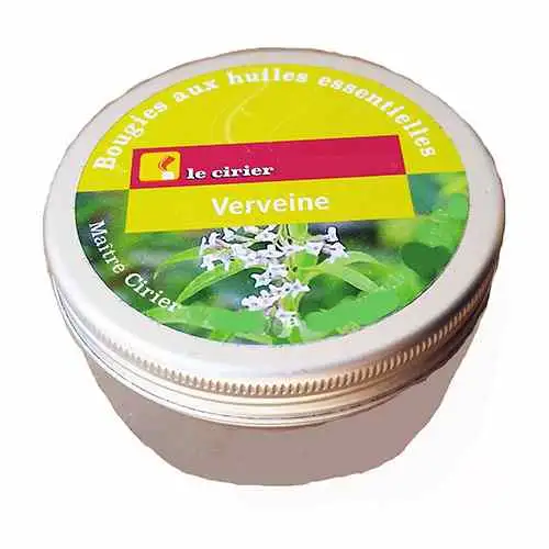 Bougie huiles essentielles verveine boite alu