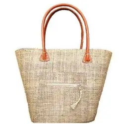 Panier en rabane blanc