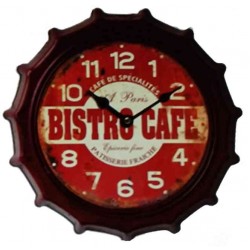 Horloge retro métal bistrot