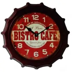 Horloge retro métal bistrot