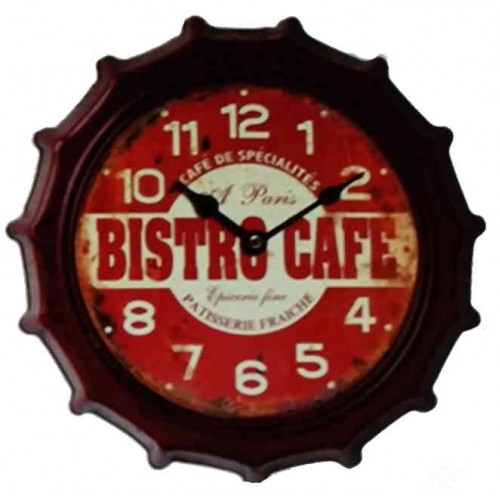 Horloge retro métal bistrot