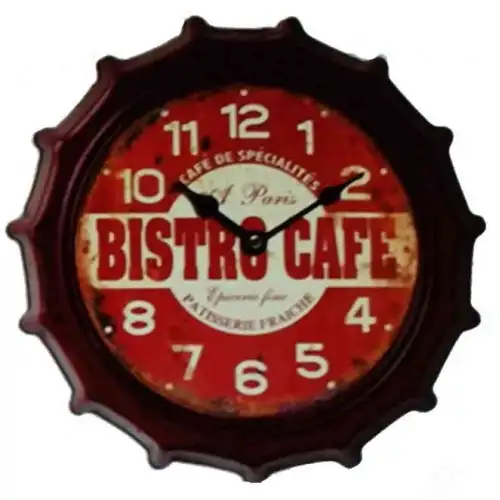 Horloge retro métal bistrot