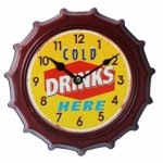 Horloge retro vintage metal jaune