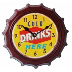 Horloge retro vintage metal jaune