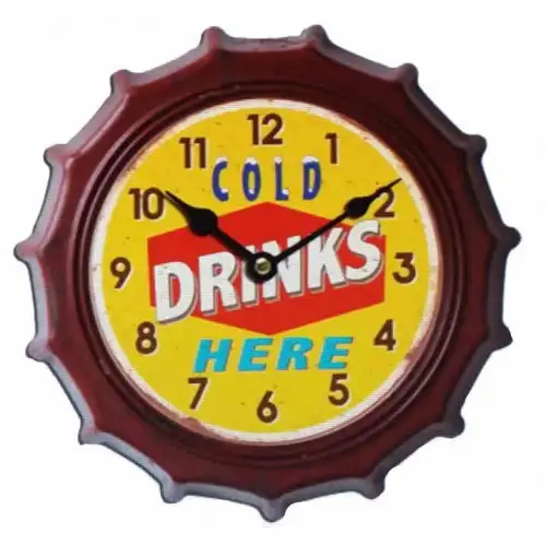 Horloge retro vintage metal jaune