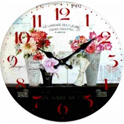 Horloge murale Fleurs vintage