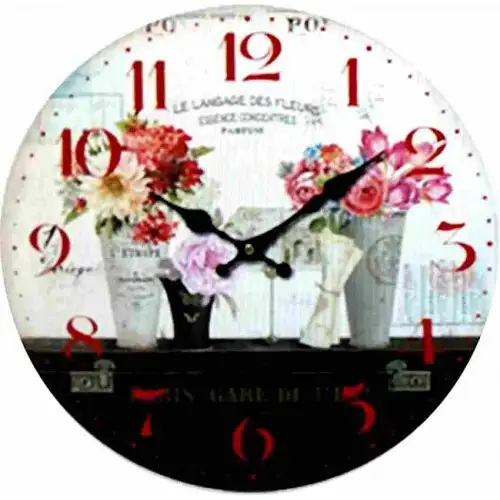Horloge murale Fleurs vintage