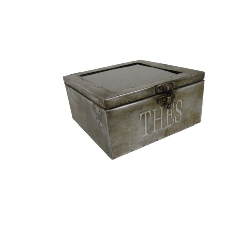 Boite à thé vintage en zinc