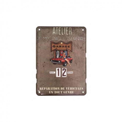 Calendrier Vintage atelier mécanique en métal