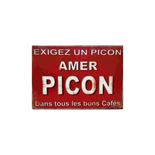 Plaque Picon amer émaillée pour cuisine ou bistrot