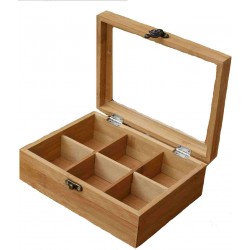 Boîte Bambou à thé et Infusions avec 6 compartiments 