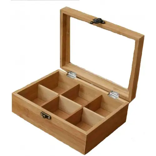 Boîte Bambou à thé et Infusions avec 6 compartiments