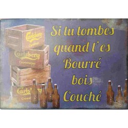 Plaque émaillée "si tu tombes"
