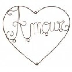 Porte photo coeur "amour" en metal