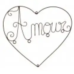 Porte photo coeur "amour" en metal
