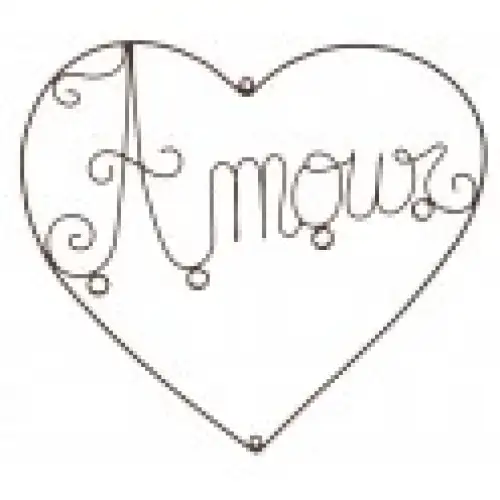 Porte photo coeur "amour" en metal